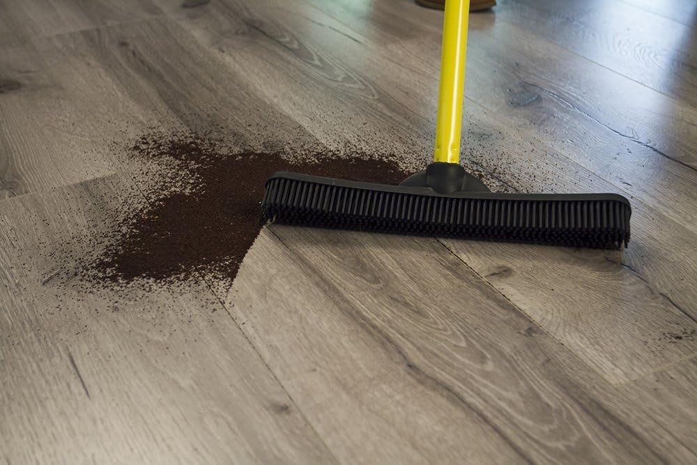 FURemover Rubber Broom with Squeegee & Telescoping Handle