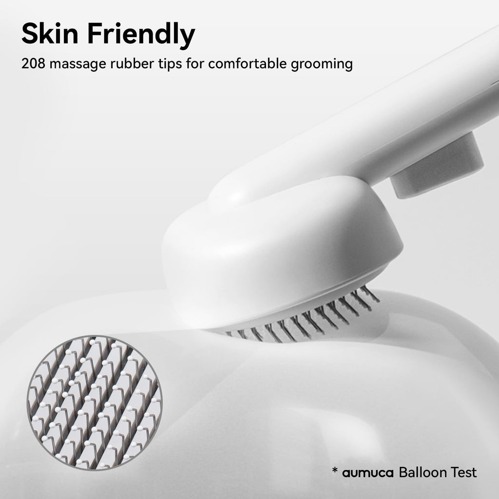 Aumuca Grooming Brush for Cats & Dogs — White