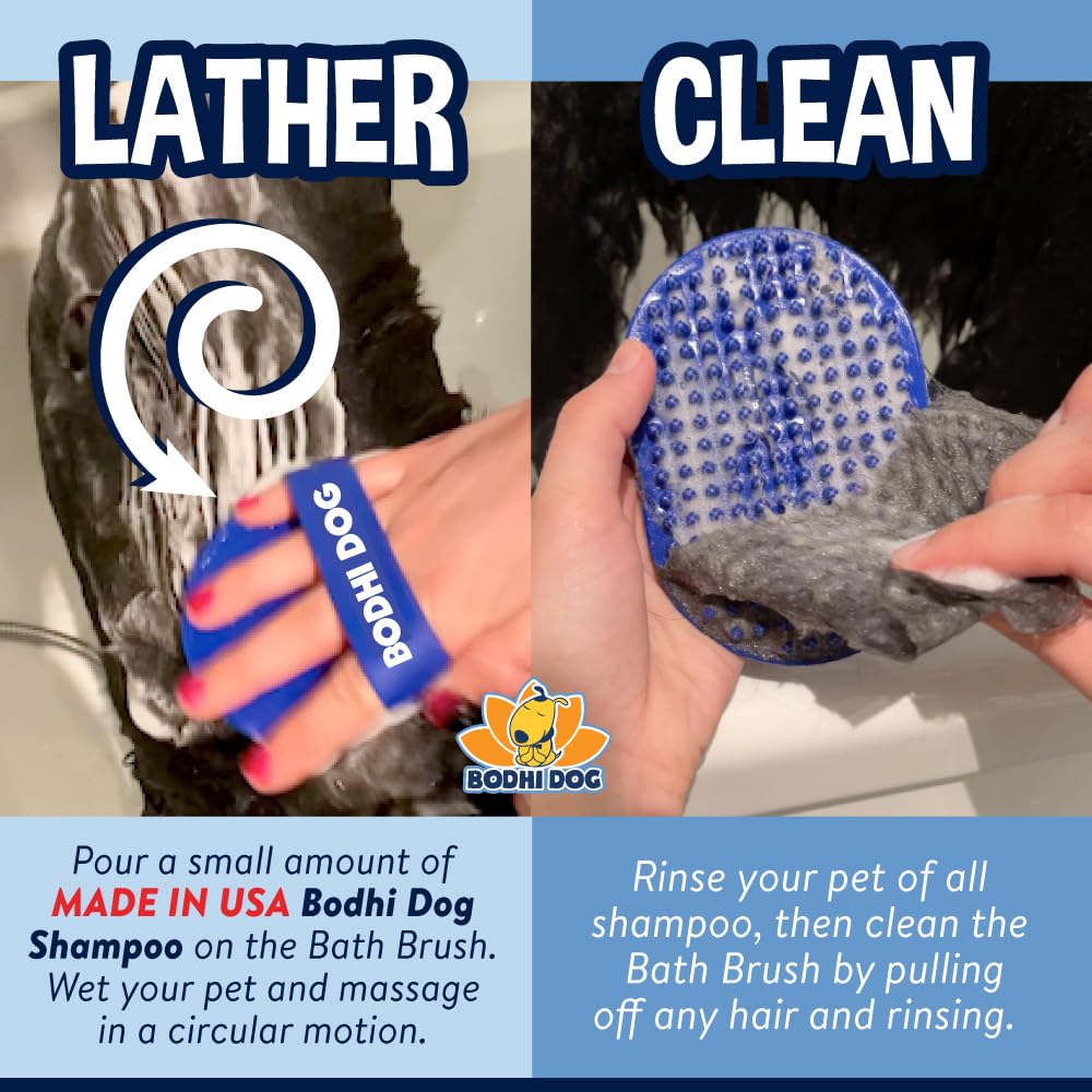 Bodhi Dog Rubber Bath & Grooming Brush — Blue
