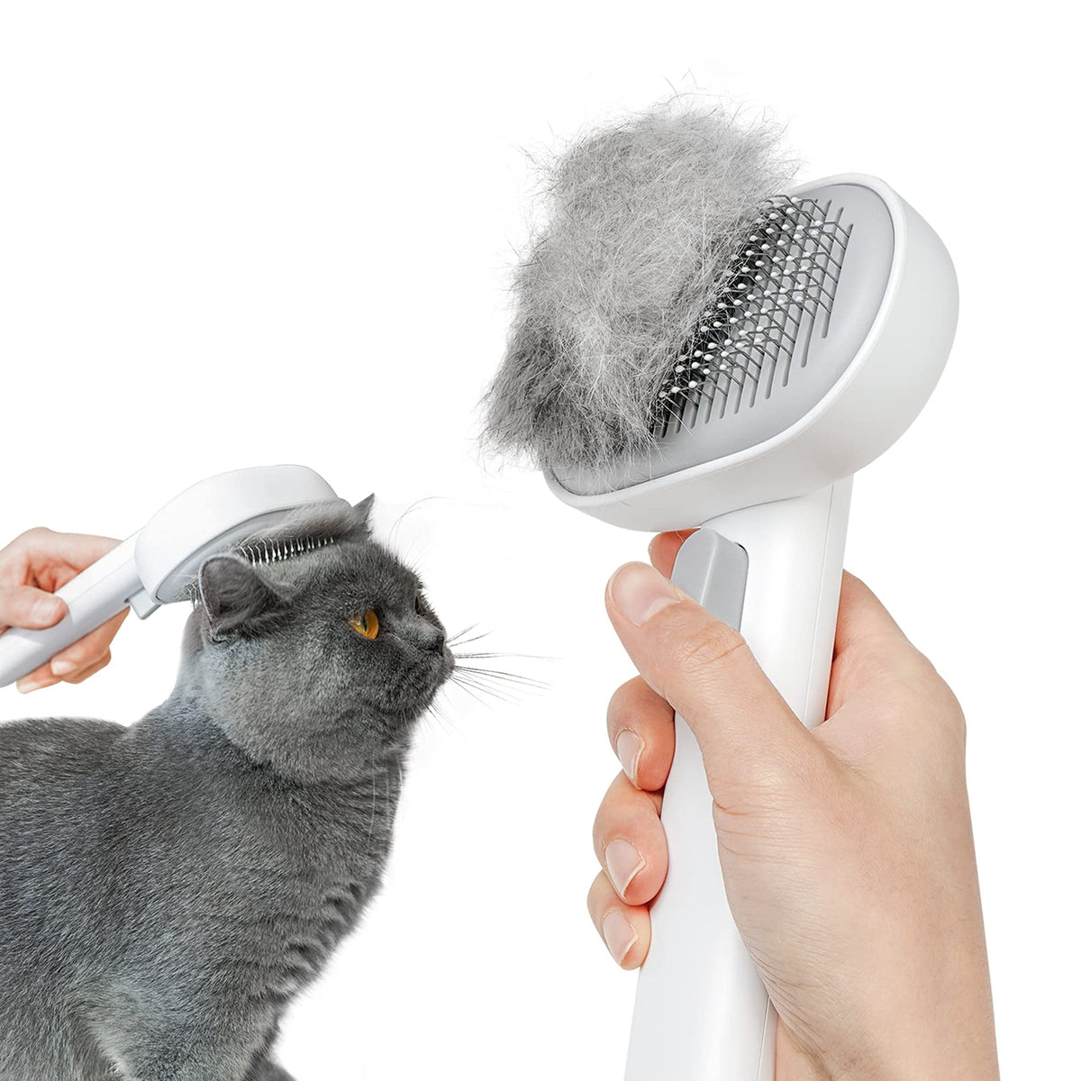 Aumuca Grooming Brush for Cats & Dogs — White