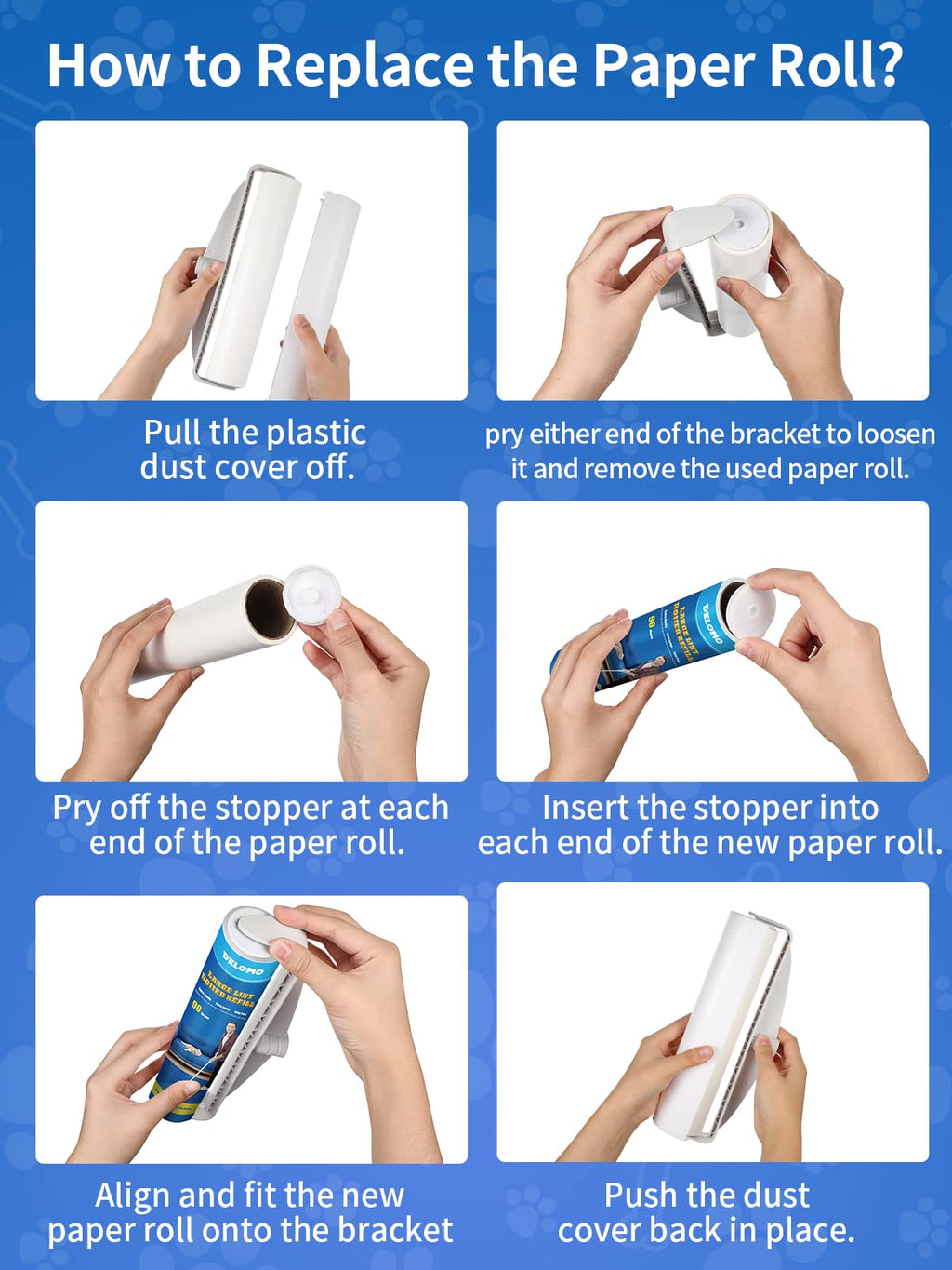 DELOMO Extra-Wide Lint Roller with Extendable Handle