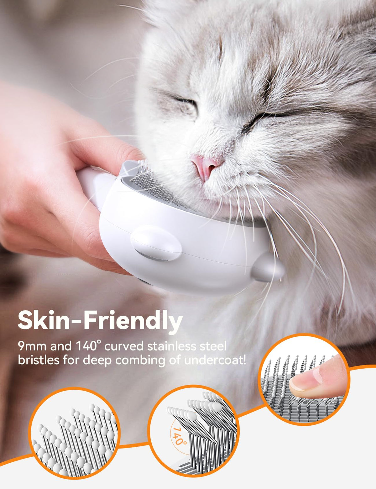FEELNEEDY Rechargeable Spray Grooming Brush for Cats