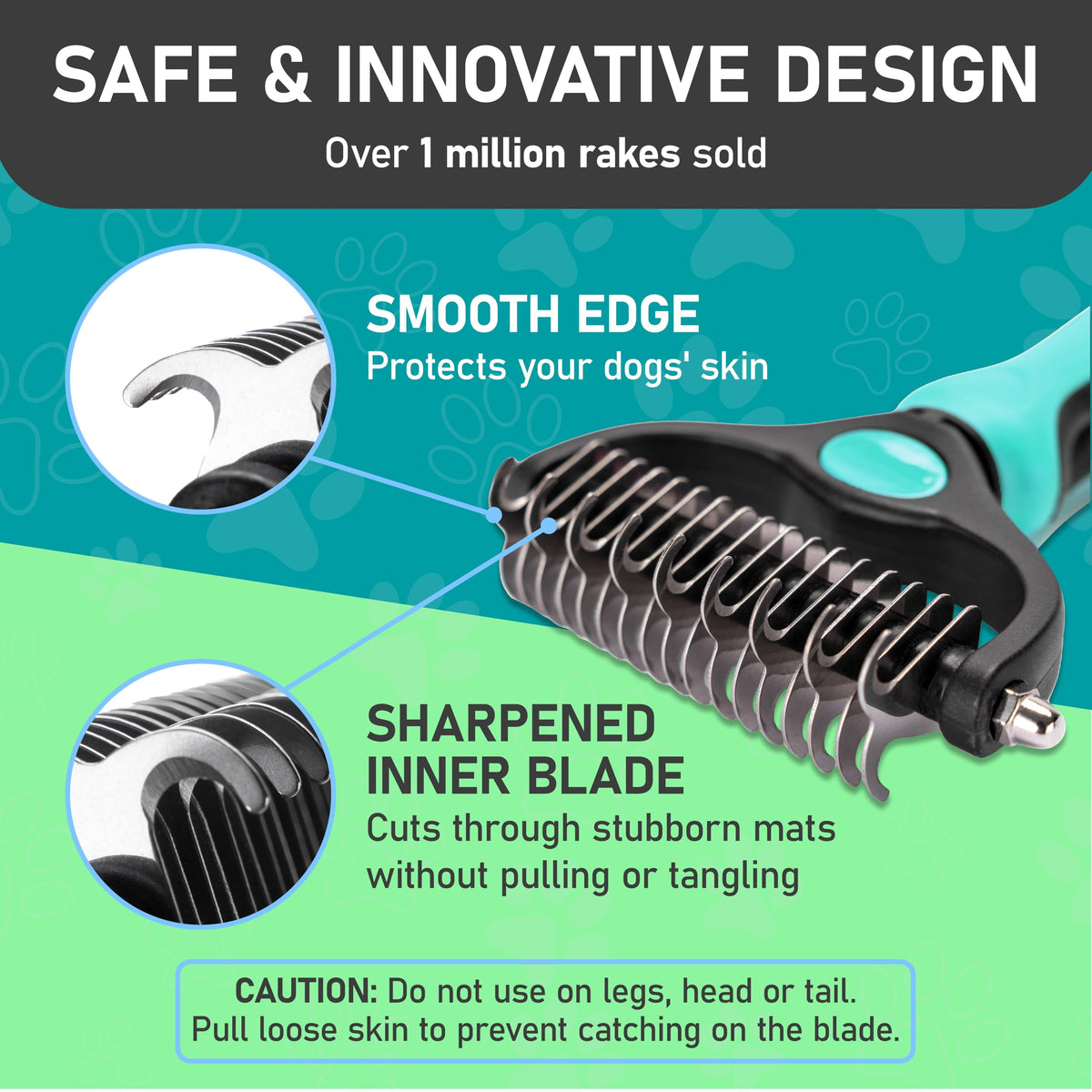 Maxpower Planet Double-Sided Grooming Rake — Turquoise