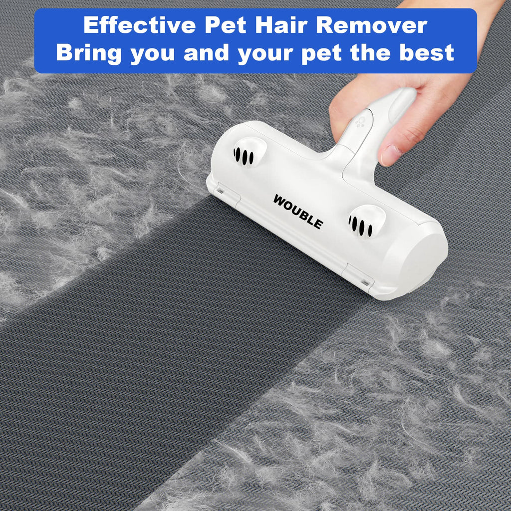Wouble Reusable Pet Hair Remover Roller — White